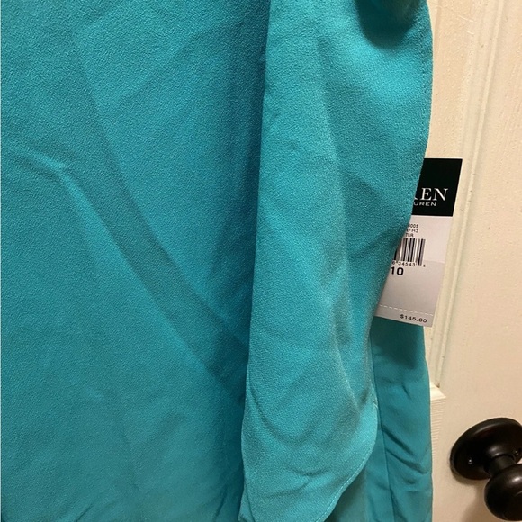 Ralph Lauren Elegant Teal Sleeveless Dress Tropical Turquoise Sz 10 NWT - Picture 4 of 16